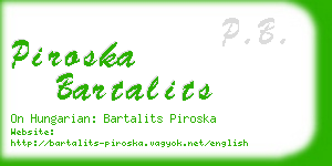 piroska bartalits business card